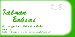 kalman baksai business card