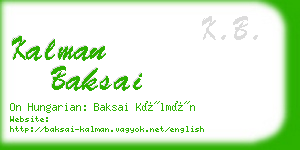 kalman baksai business card